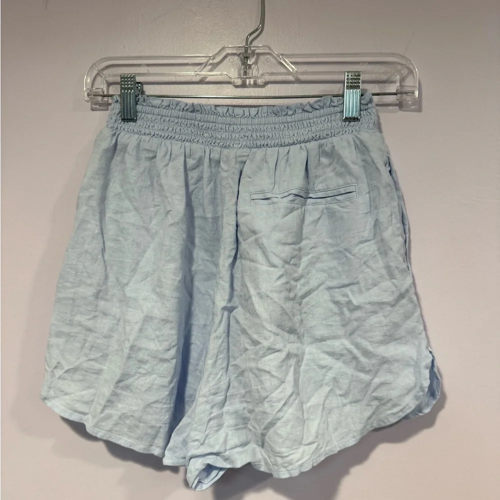 Light Blue Women's Aerie‎ linen type shorts